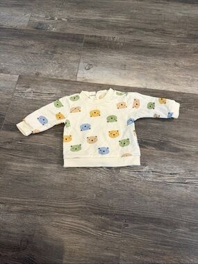 Petit Lem Cream Kids Bear-Print Pullover Sweatshirt